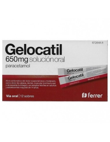 GELOCATIL 650MG 12 SOBRES SOLUCIÓN ORAL